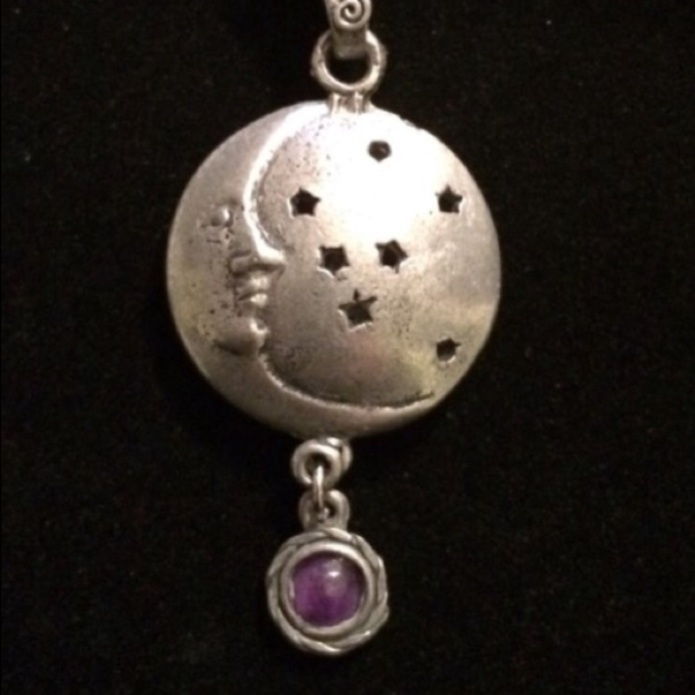 Moon and Amethyst Diffuser Necklace